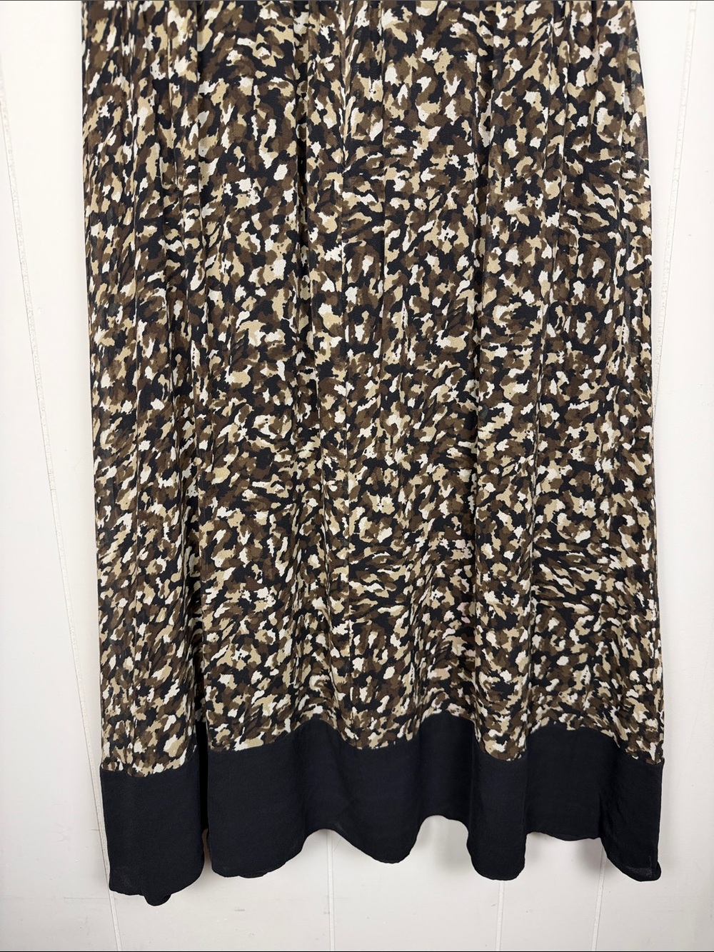 Talbots Pure Silk Vintage Faux Wrap Abstract Camo Print Midi Dress Size 10 - Picture 7 of 15